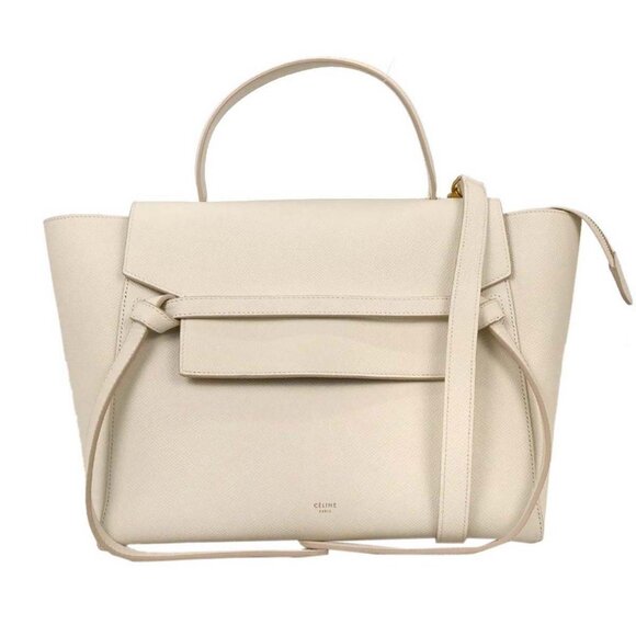 Celine White Belt Bag 2way Handbag S-MP-4135 XX08258 - Picture 1 of 10